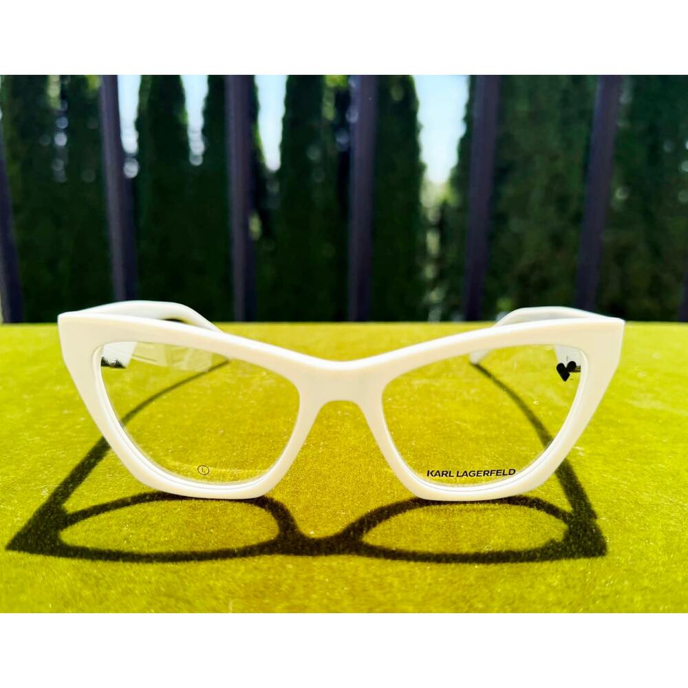 NWT Karl Lagerfeld KL6171 White Cat Eye Eyeglass Frames - Picture 3 of 6